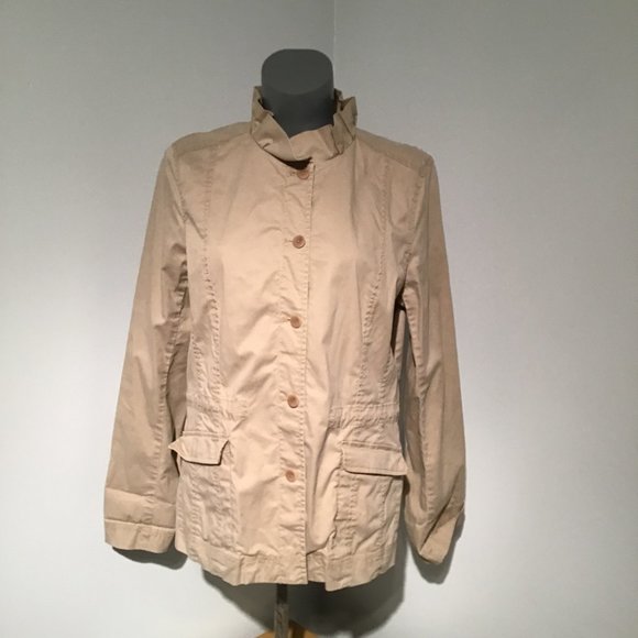 EIleen Fisher Ruffle Collar Utility Jacket - Picture 1 of 16